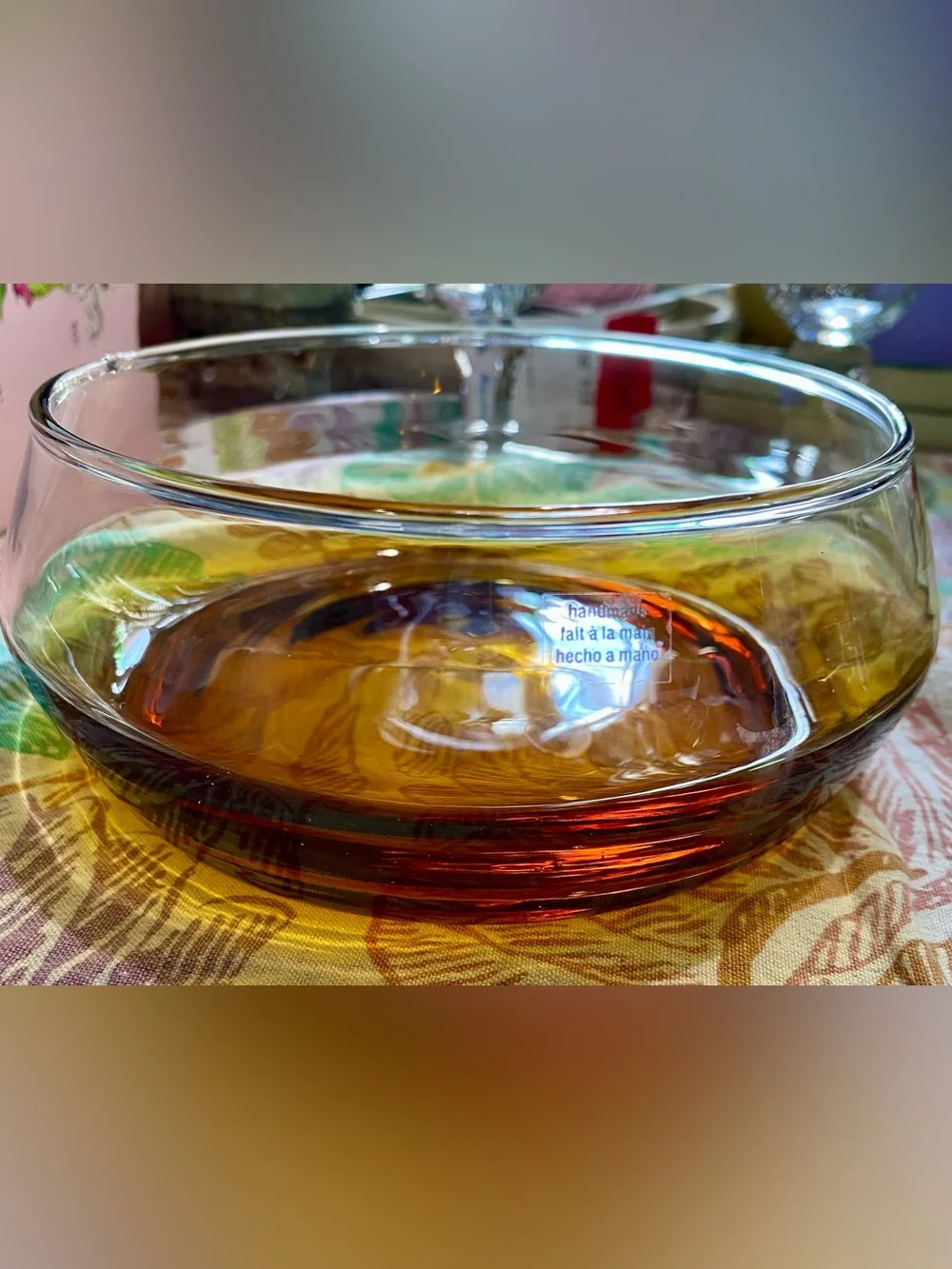Crate & Barrel Lounge Bowls. Vintage 70s amber bowls handmade Krosnos Excellent